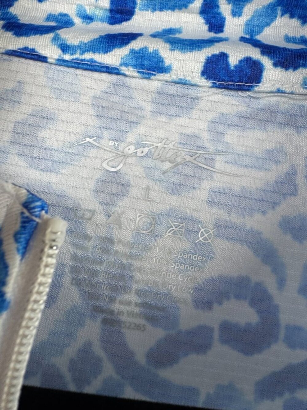 Gottex Blue White Full Zip Performance Jacket Womens Large tennis Pickleball - Picture 9 of 10